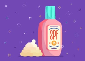SPF sunscreen bottle