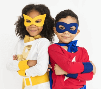 Kids in Superhero Costumes