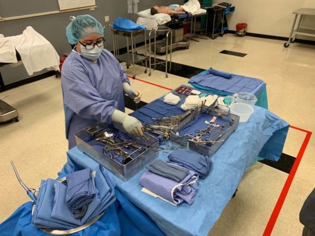 Student Working In Carrington College Surgical Lab