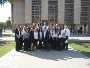 Mesa Campus Dental Hygiene students in front of the AZ Capitol building