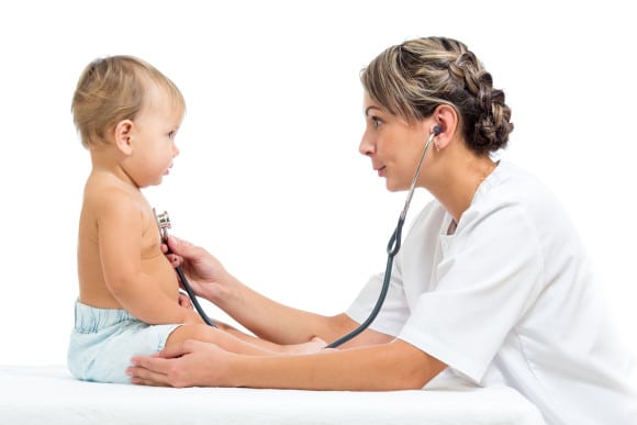 Medical Assistant Listening to Baby's Heartbeat